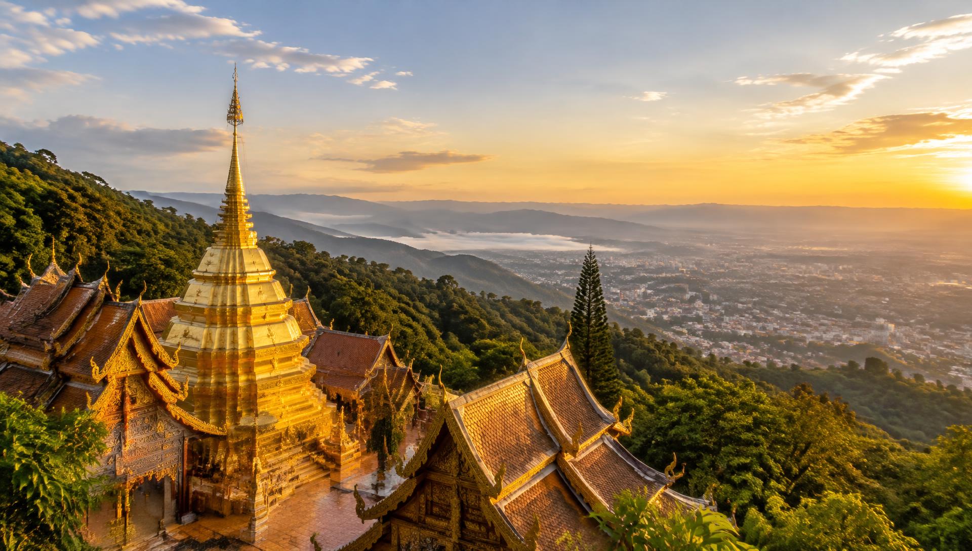 Chiang Mai landscape and cultural landmarks in northern Thailand